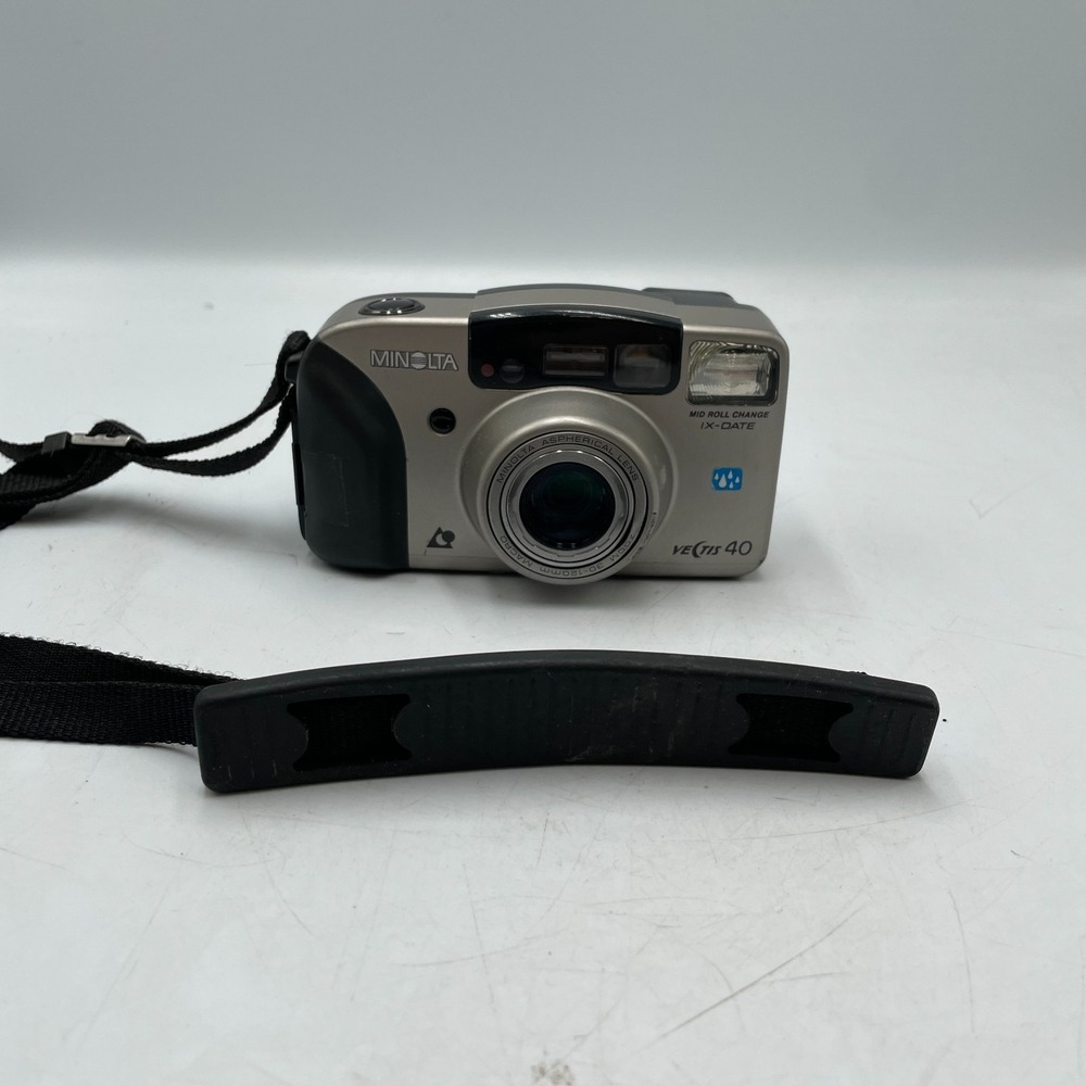 Minolta‎ Vectis 40 APS Film Camera Silver 30–120mm Zoom Mid Roll Change Ix-Date
